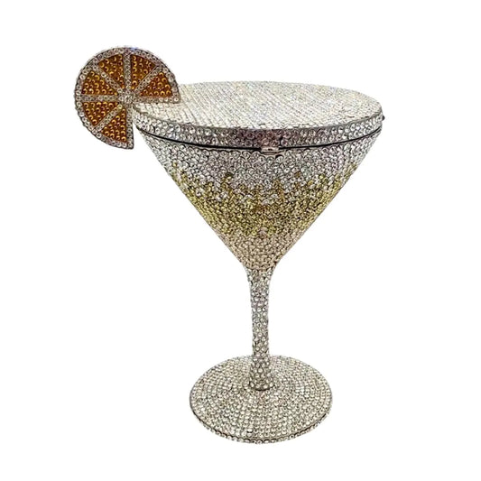 Goblet Rhinestone Evening Bag - Cocktail Cup Diamond Clutch for Women | Wedding Party Purse