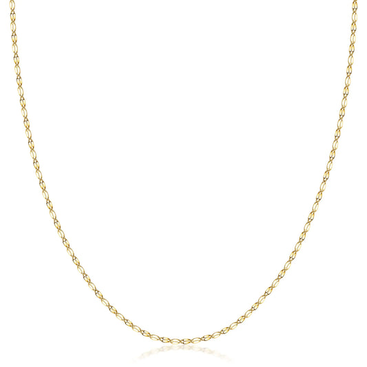 10K Solid Gold Diamond Cut Mirror Chain Necklace - 2.0mm Italian Crafted Unisex Design
